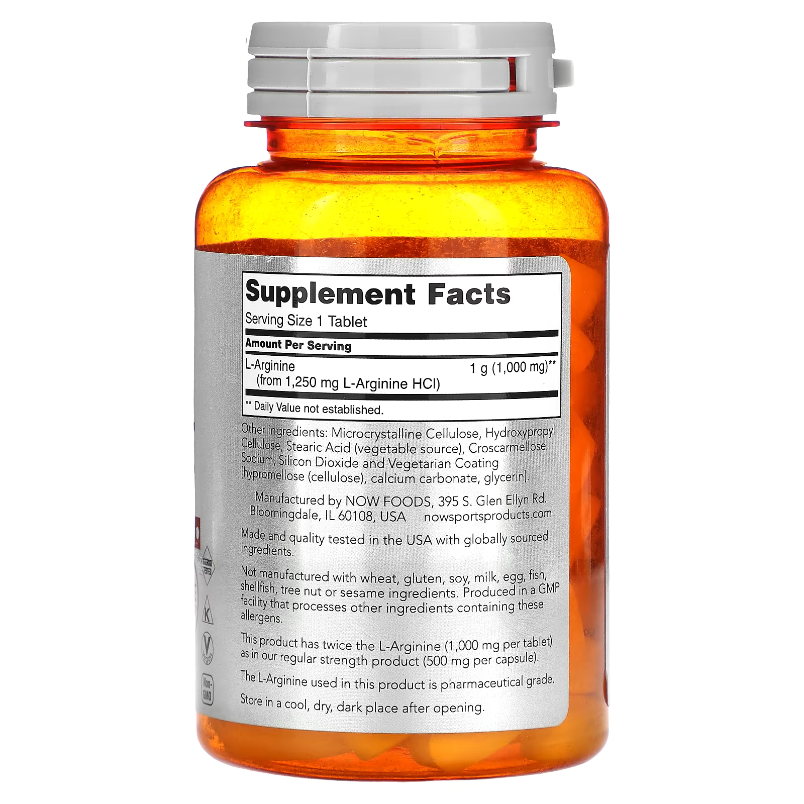 NOW Foods, L-Arginine, 1,000 mg,Tablets