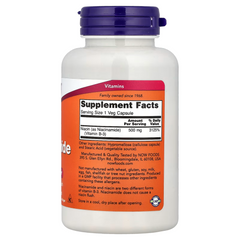 NOW Foods, Niacinamide, 500 mg, 100 Veg Capsules