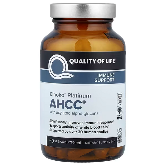 Quality of Life, Kinoko Platinum AHCC, 750mg 60 Vegicaps