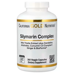 California Gold Nutrition, Silymarin Complex, Milk Thistle Extract Plus Dandelion, Artichoke, Curcumin C3 Complex, Ginger, and BioPerine, Veggie Capsules