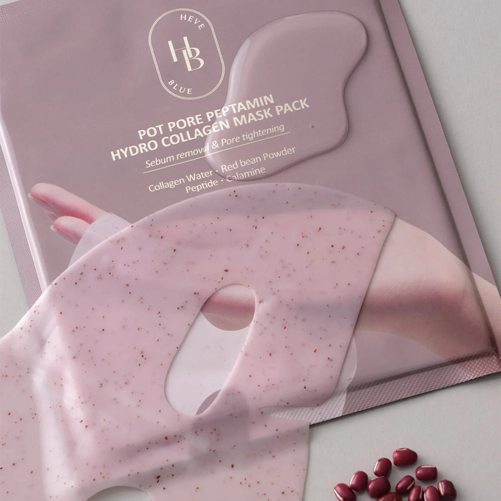مجموعة أقنعة HEVEBLUE Pot Pore Peptamin Hydro Collagen (4 أقنعة)