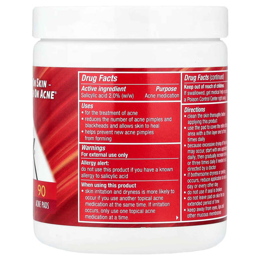 Stridex, Maximum, Alcohol Free, 90 Acne Pads
