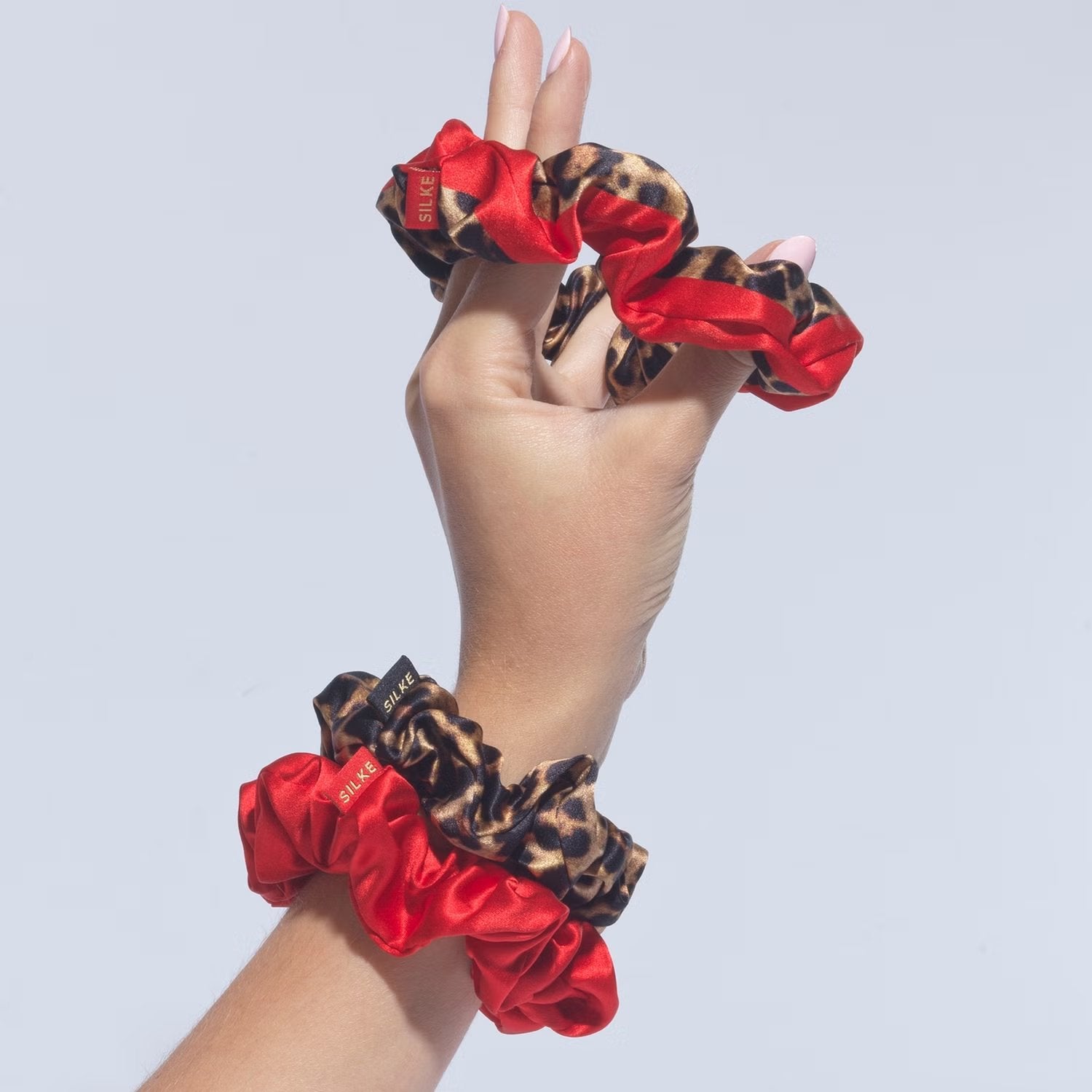 SILKE London Hair Scrunchies - Leopard Red