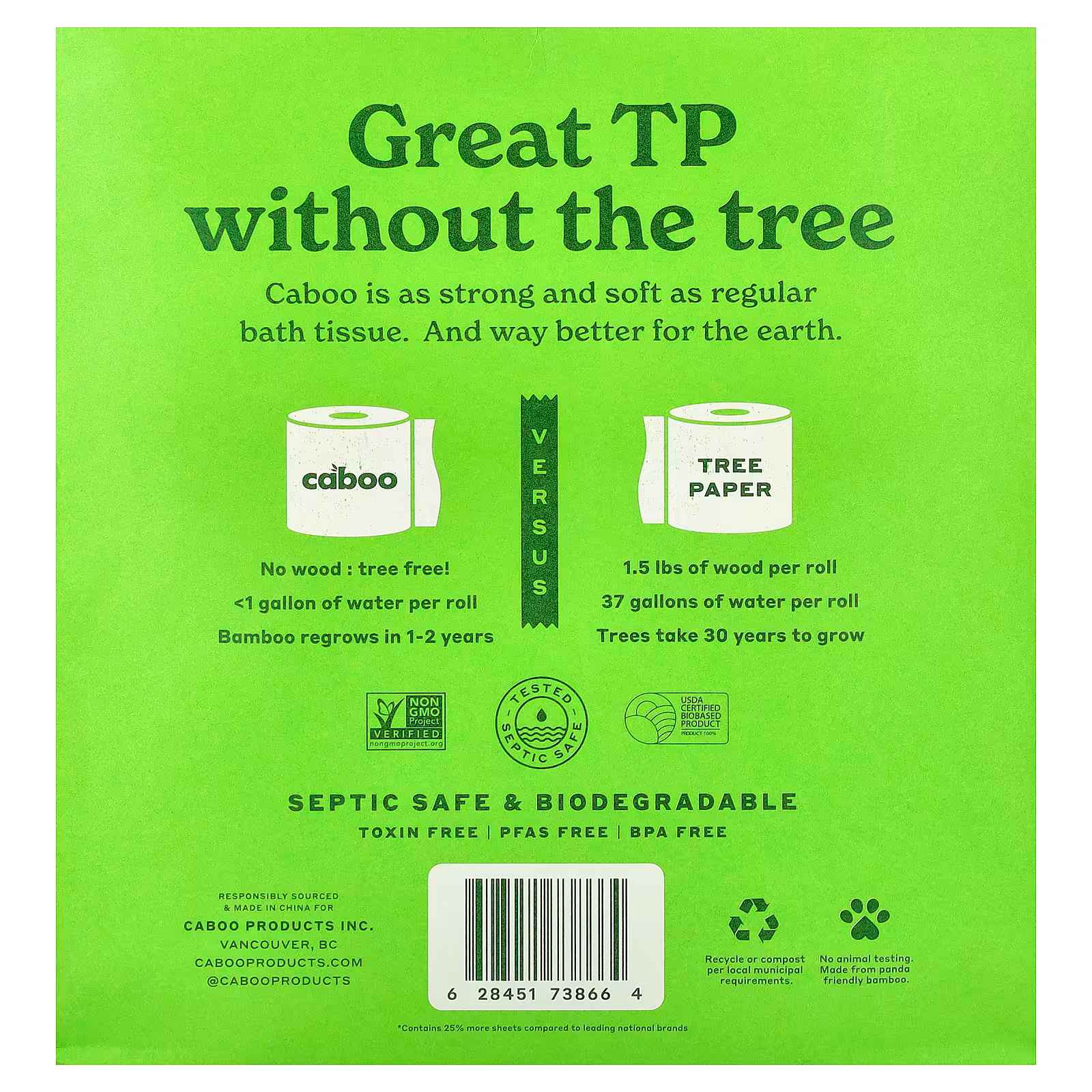 Caboo, Tree Free TP, 4 Double Rolls