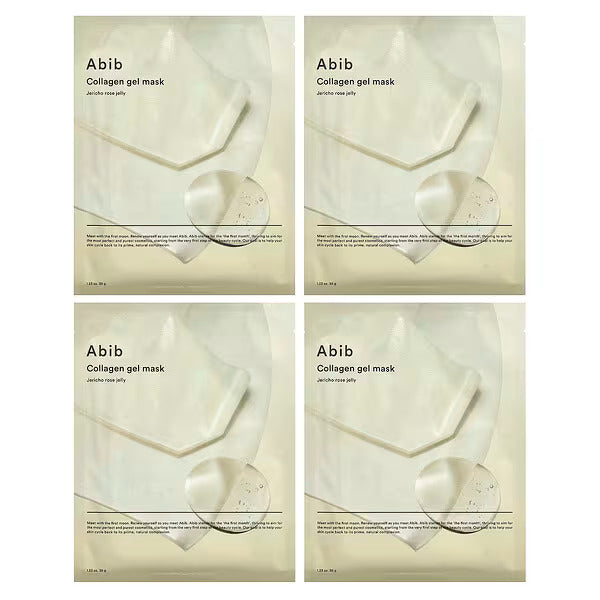 Abib, Collagen Gel Beauty Mask, Jericho Rose Jelly, 4 Sheets, 1.23 oz (35 g) Each