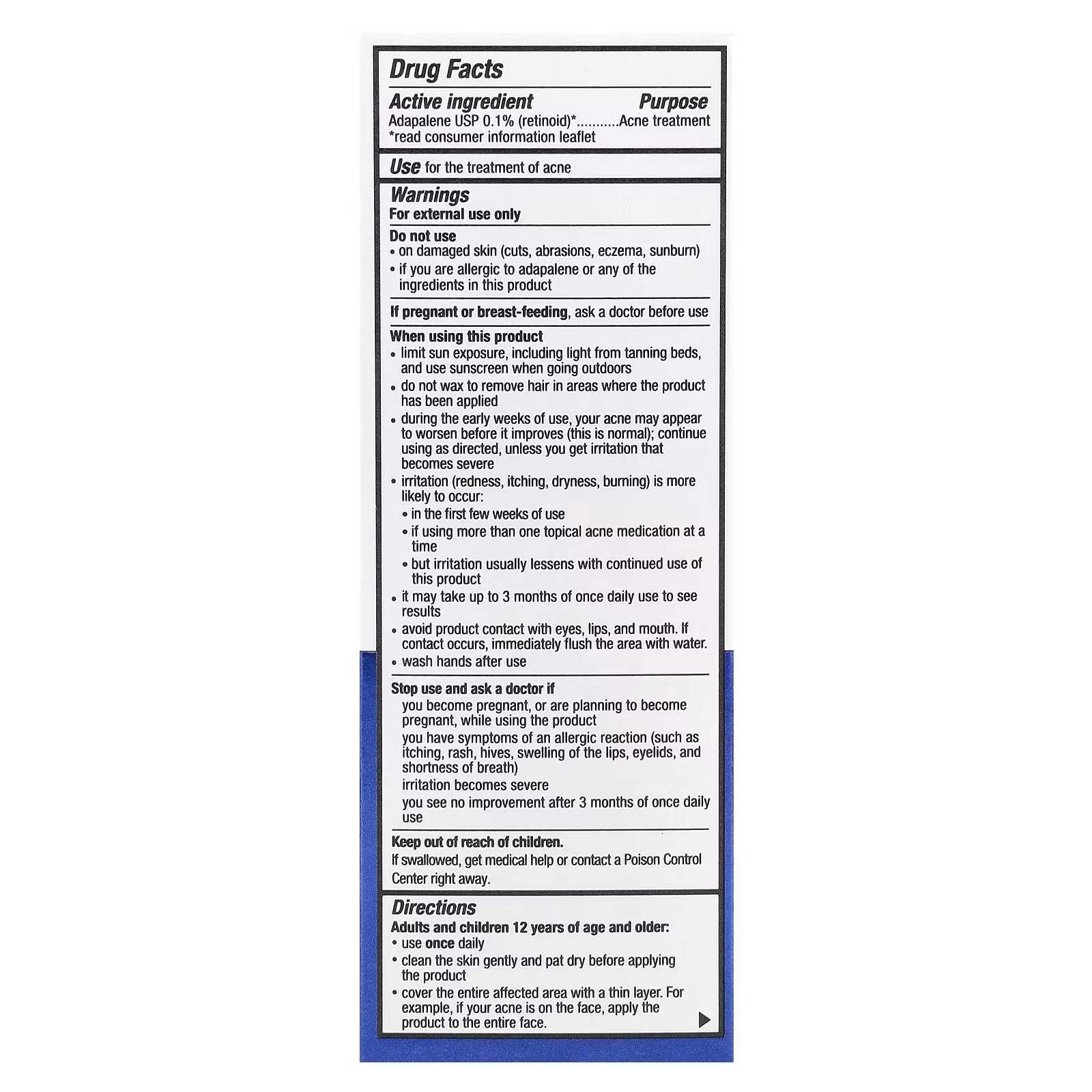 ACNE FREE, Adapalene Gel USP, 0.1%, Acne Treatment , 0.5 oz (15 g)