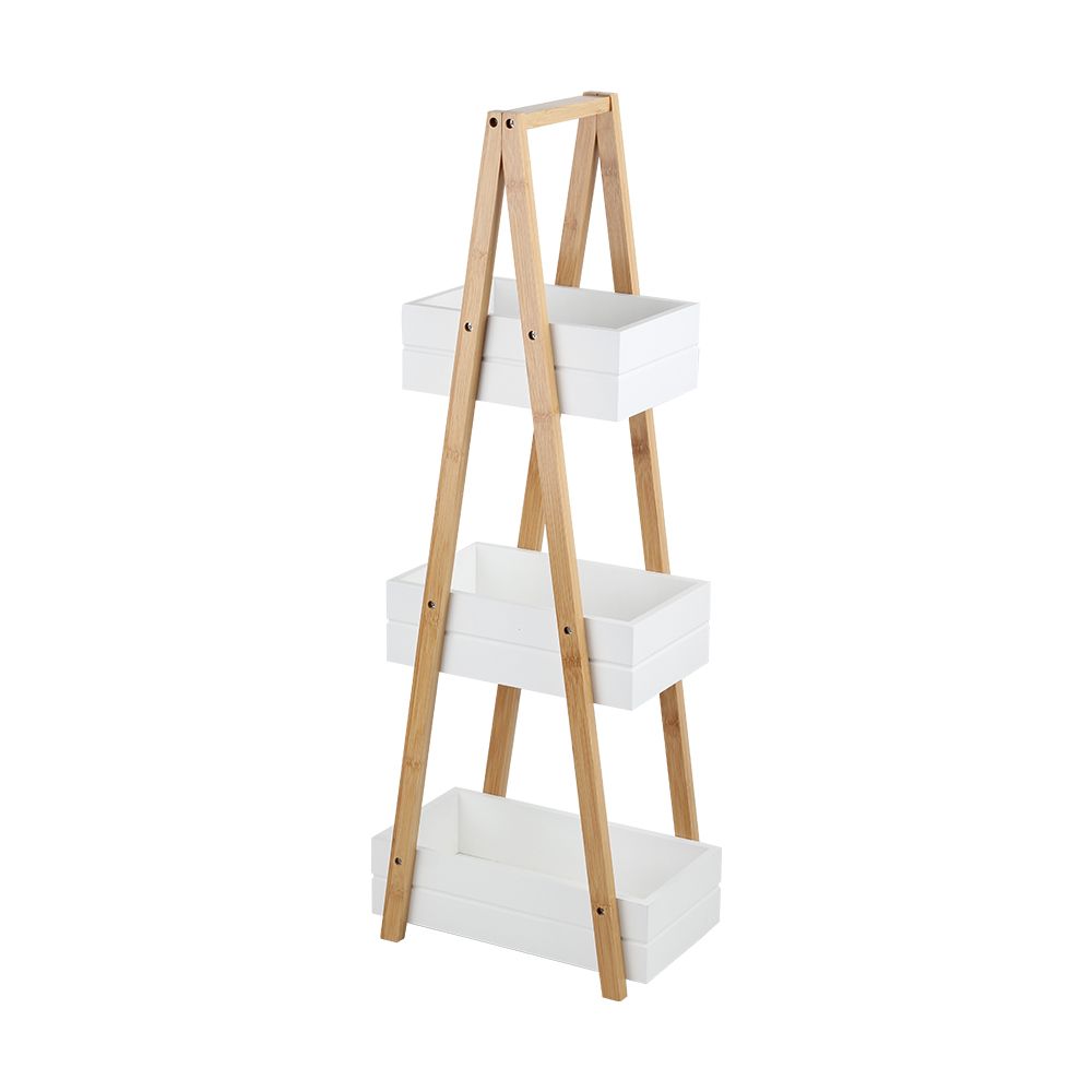 Magnus Bamboo 3-Tier Storage Rack - Nature/White - 30x18.5x81.5 cm