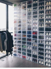 1CHASE Stackable Transparent Shoe Storage Box, Front Open 6Pcs Set