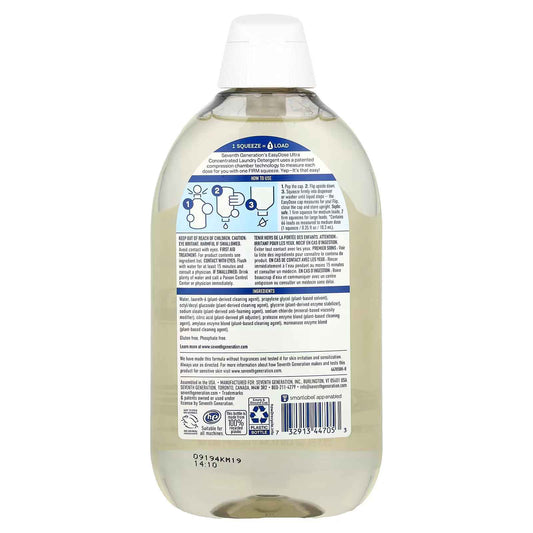 Seventh Generation, Easydose, Ultra Concentrated Laundry Detergent, Free & Clear, 66 Loads, 23.1 fl oz (683 ml)