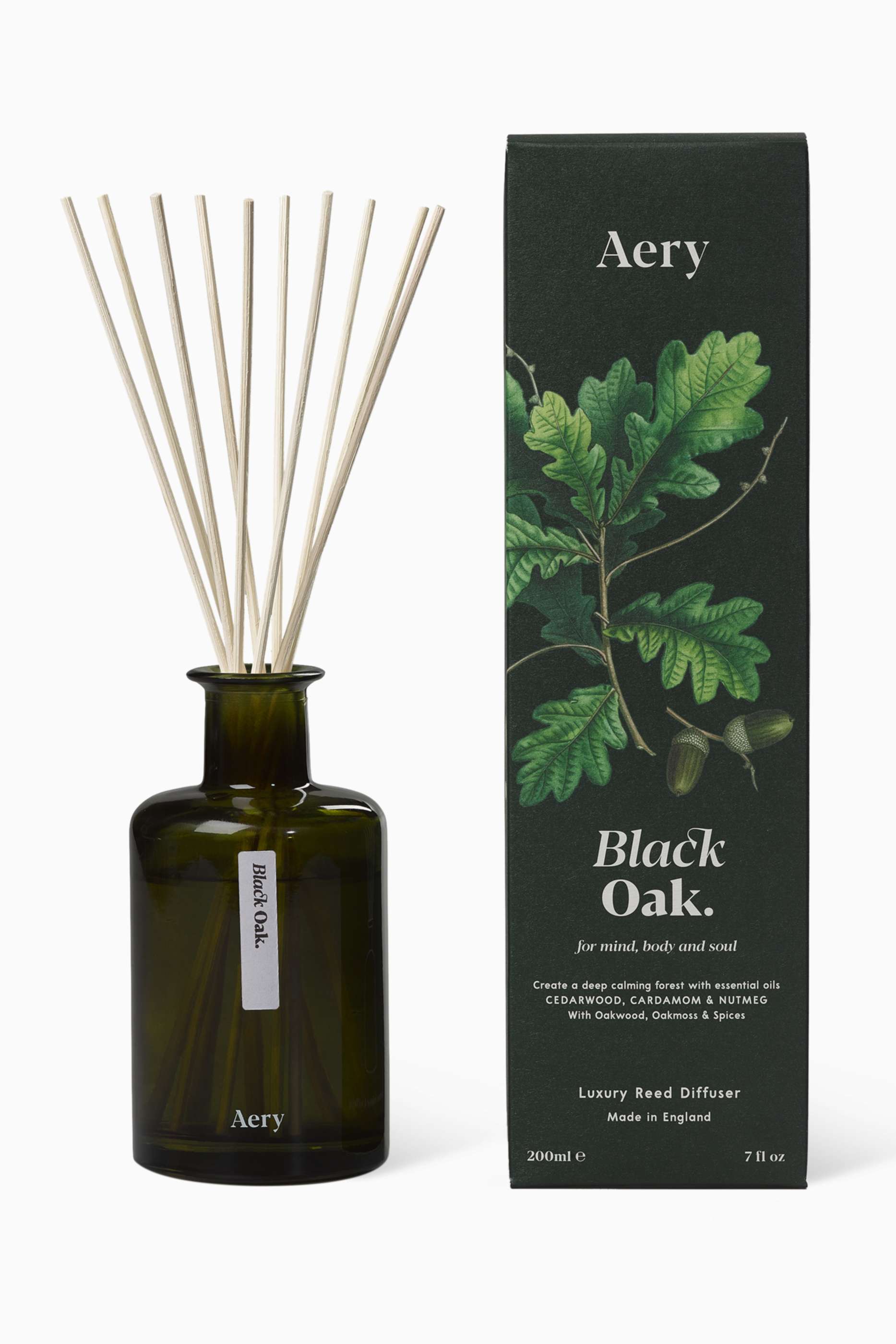 Aery Black Oak Reed Diffuser, 200ml