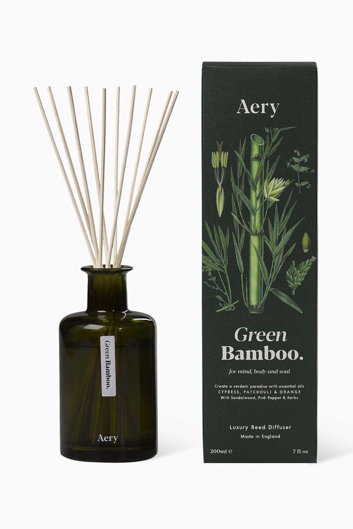 Aery Green Bamboo Reed Diffuser, 200ml