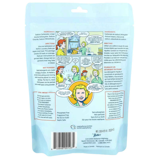 Nellie's, Laundry Soda, Fragrance Free, 50 Loads, 1.6 lb (726 g)