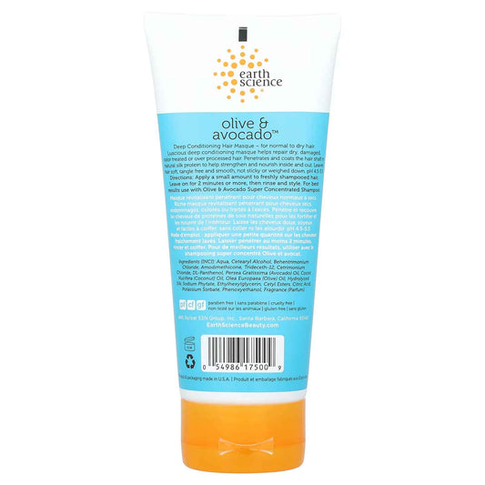 Earth Science, Deep Conditioning, Hair Masque, Olive & Avocado, 6 oz (170 g)