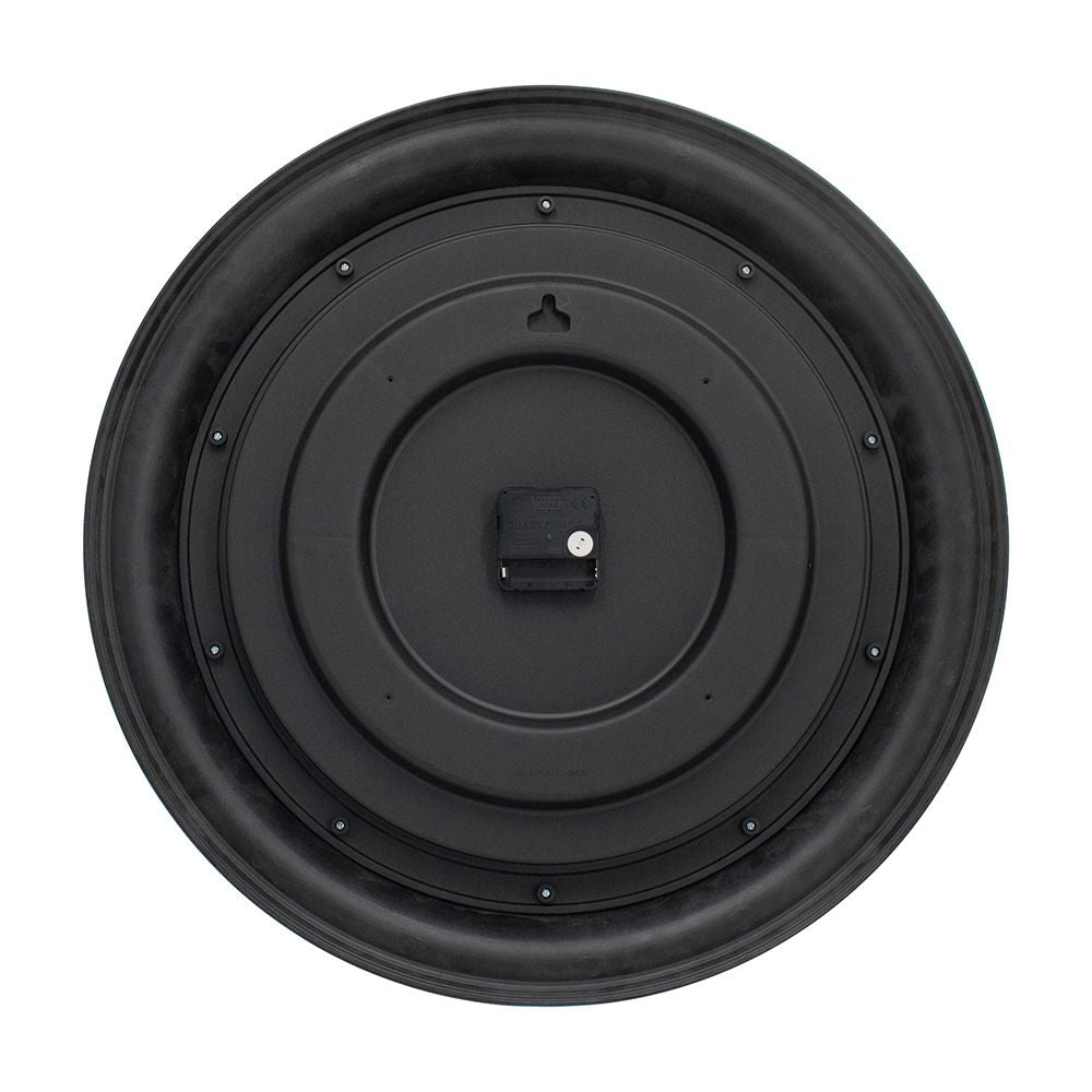 ساعة حائط رومانية من خشب المطاط من سانسا، رمادية اللون، 50.6 × 50.6 × 5