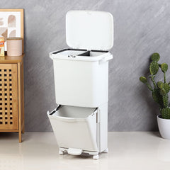 Falcon 35L 2 Tier Bin With 4 Pcs PP Castore White