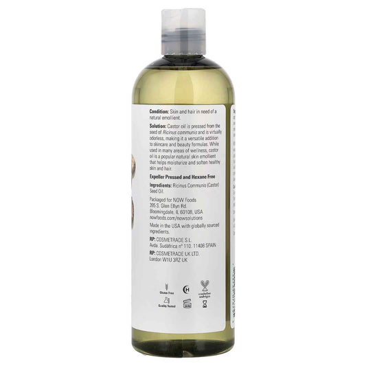 NOW Foods, Solutions, Castor Oil, 16 fl oz (473 ml)