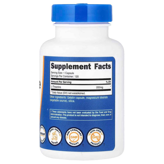 Nutricost, L-Theanine, 200 mg, 120 Capsules