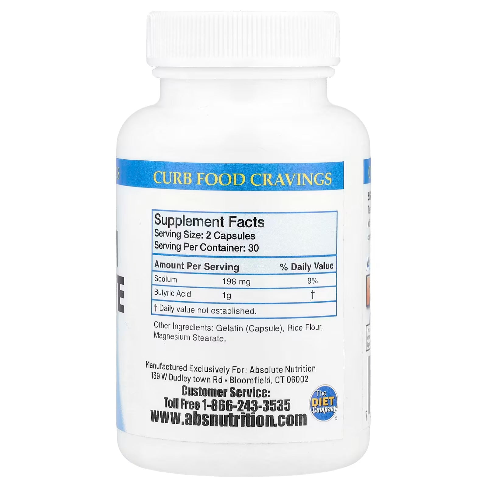 Absolute Nutrition, Sodium Butyrate, 60 Capsules
