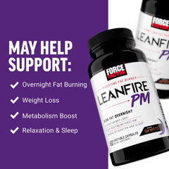 Force Factor, LeanFire PM™, Nighttime Fat Burner, 60 Vegetable Capsules