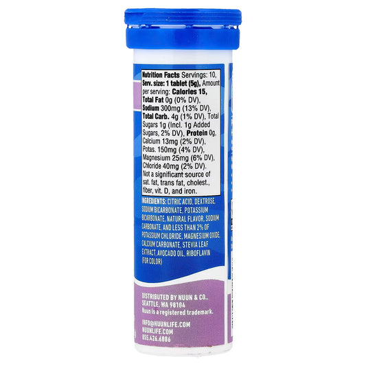 Nuun, Sport Hydration, Effervescent Electrolyte Drink Tablets, Strawberry Lemonade, 10 Tablets