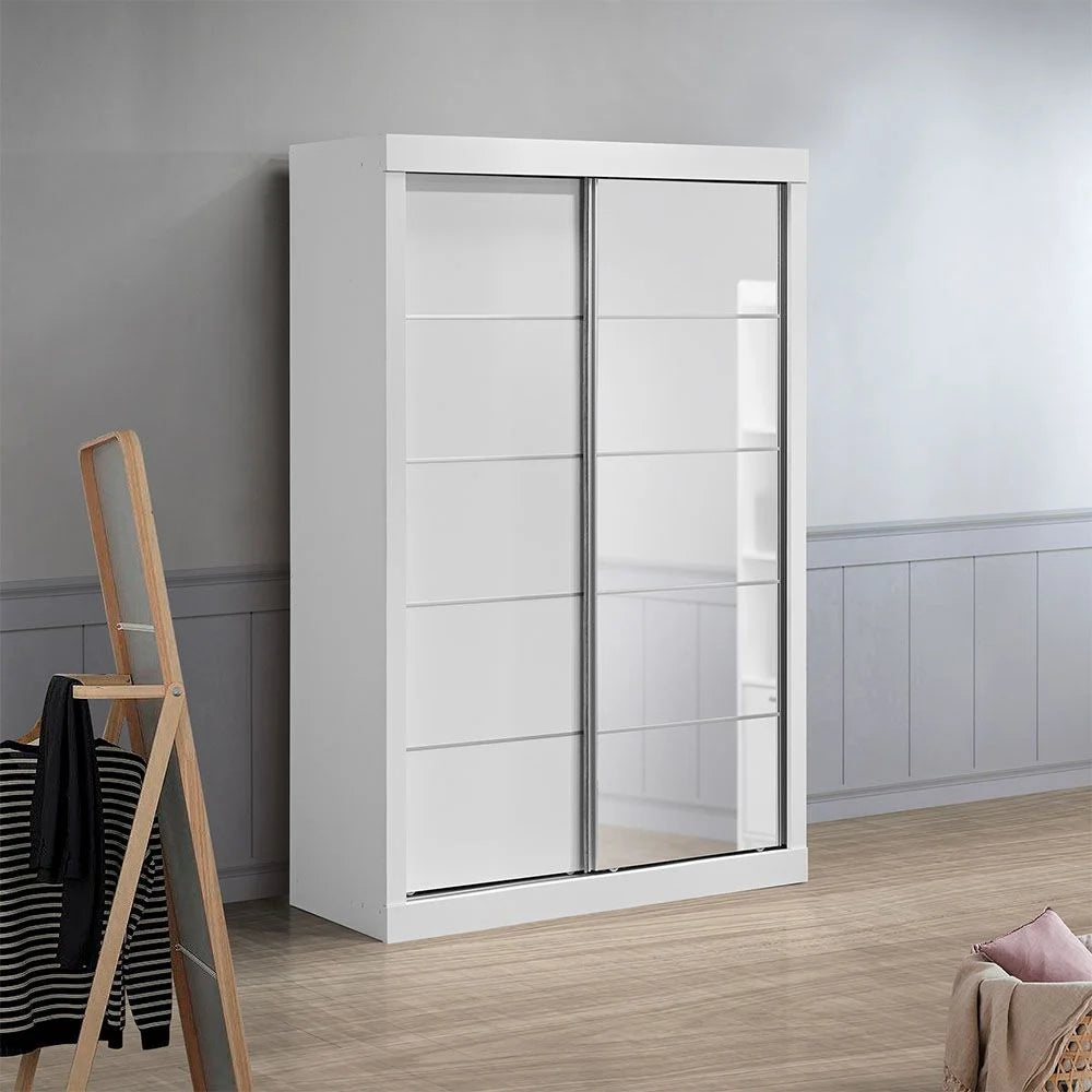 Supreme 2Door Compact Sliding Door Wardrobe W/Mirrors
