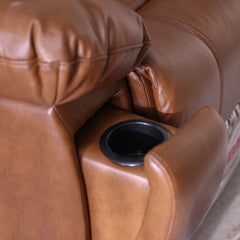 Mina 1 Seater Manual Air Leather Recliner with Cupholder and Pockets