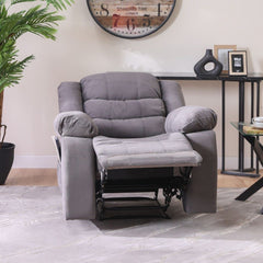 Mina 1 Seater Manual Air Leather Recliner with Cupholder and Pockets