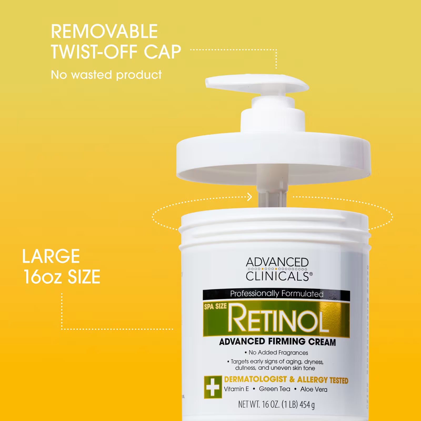 Advanced Clinicals, Retinol, Advanced Firming Cream, 16 oz (454 g)