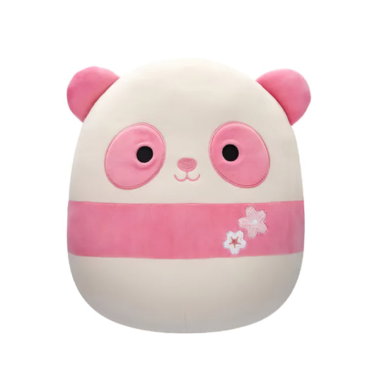 SQUISH Mallows Matlin Panda With Sakura Flowers Plush Toy Pink White 12