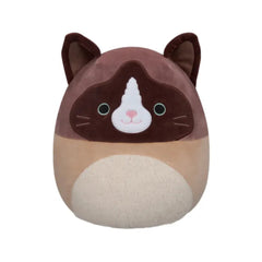 SQUISH Mallows Woodward And Tan Snowshoe Cat Plush Toy Brown 12 Inch
