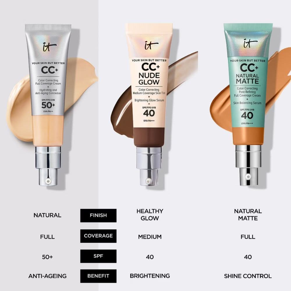 كريم IT Cosmetics Your Skin But Better CC+ مع عامل حماية من الشمس SPF50، 32 مل (درجات ألوان متنوعة)