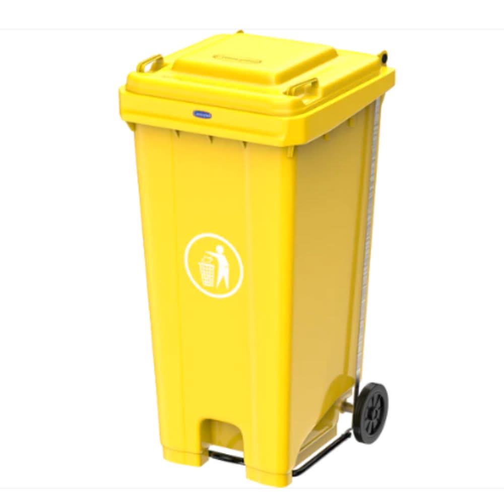 Cosmoplast Industrial Waste Bin with Pedal & Wheels 240L
