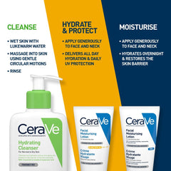 CeraVe Exclusive Skincare Routine Simplified Set for Face Cleansing & Moisturising with Hyaluronic Acid, SPF & Niacinamide