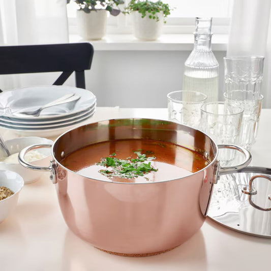 IKEA FINMAT Pot with lid, copper/stainless steel, 5 l