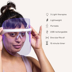 مجموعة قناع الوجه بتقنية LED من ماجنيتون لندن جيت ليت مع جهاز فيس روكيت لشد وتنعيم البشرة