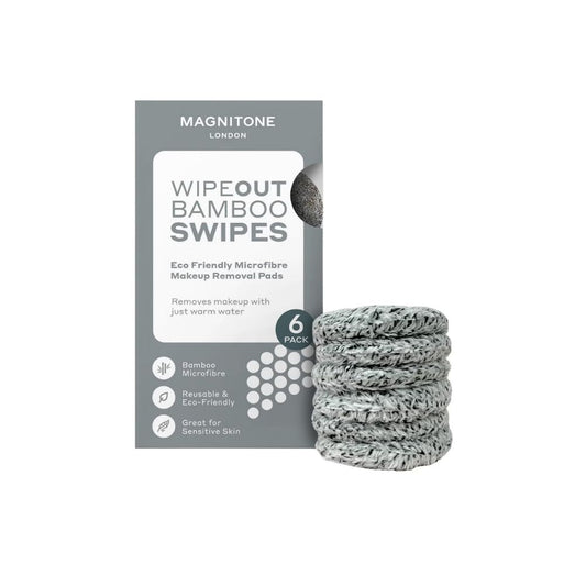 MAGNITONE Swipes 100% Microfibre Bamboo Makeup Remover Pads 6 Pack