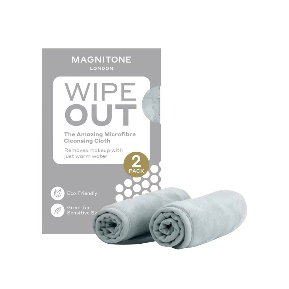 MAGNITONE London WipeOut Microfibre Cleansing Cloths Grey – 2 Pack