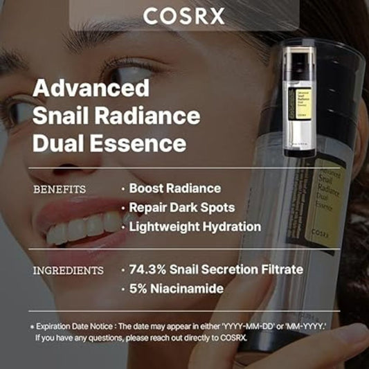 COSRX - خلاصة الحلزون المزدوجة المتقدمة لإشراقة البشرة