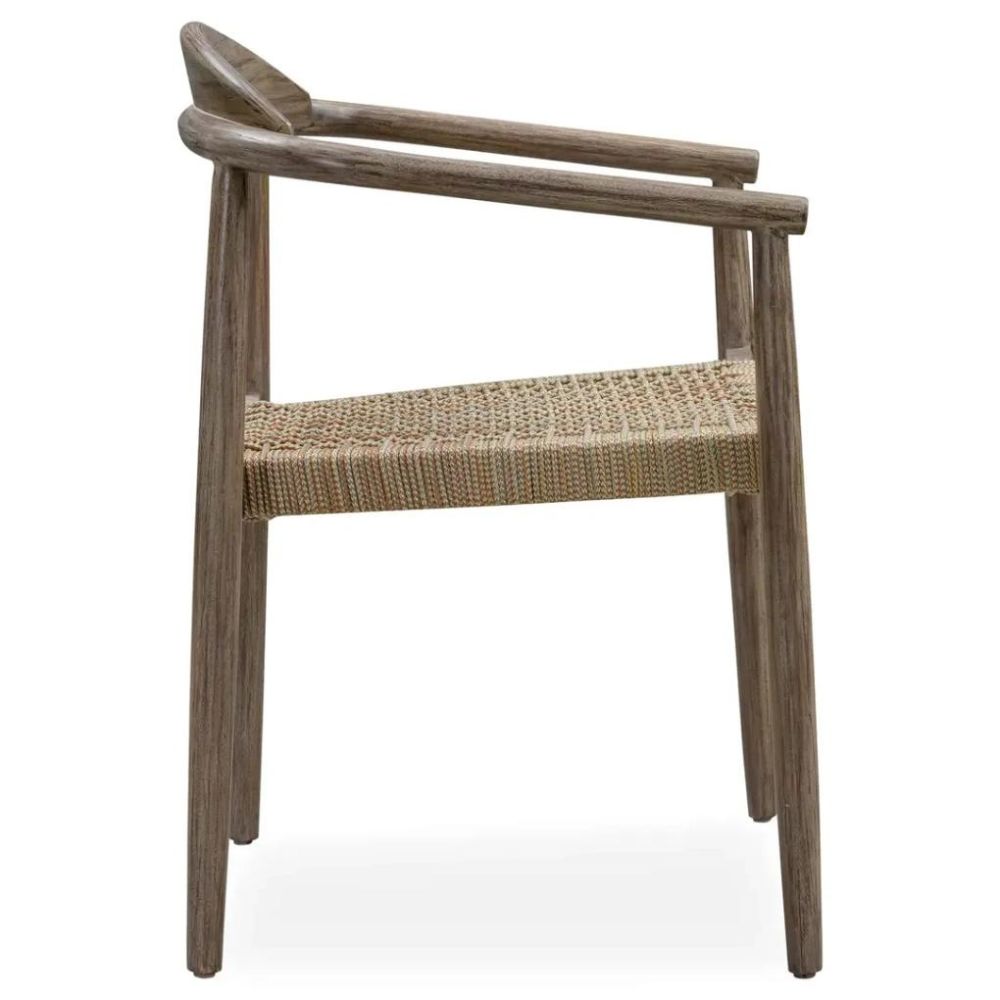 كرسي طعام جافي من خشب الأوكالبتوس والحبال (قطعتان، 56 × 53 × 79 سم)