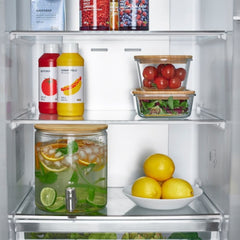 مرطبان ايكيا 365+ مزود بصنبور، مصنوع من الخيزران/الزجاج الشفاف، سعة 4 لترات