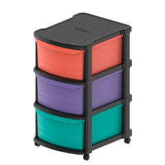 Cosmoplast Tiers Multipurpose Storage Cabinet with Wheels 3