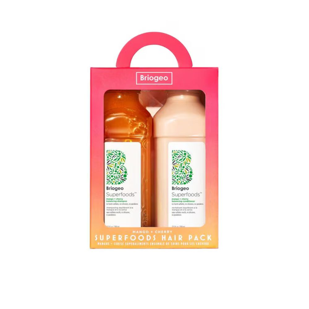 BRIOGEO Superfoods Mango + Cherry Shampoo + Conditioner Duo