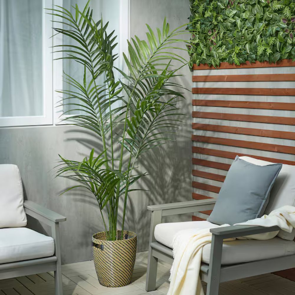 نخلة كينتيا صناعية مزروعة في أصيص، داخلية/خارجية، 23 سم