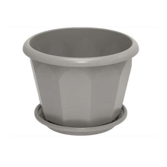 Cosmoplast Hexagonal Flowerpot with Tray 13"