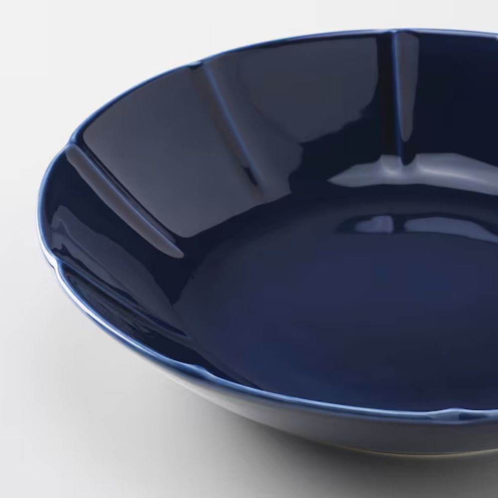 IKEA STRIMMIG Deep plate, stoneware grey, 23 cm