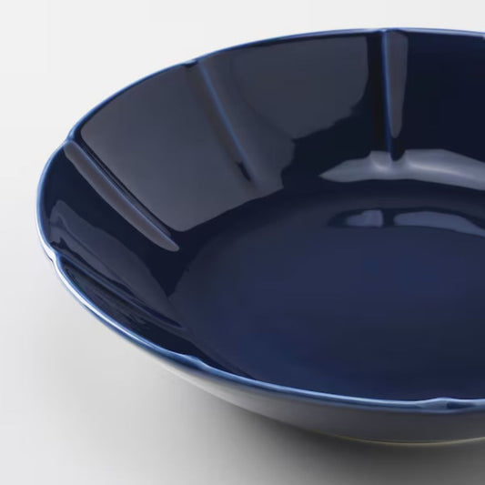 IKEA STRIMMIG Deep plate, stoneware grey, 23 cm