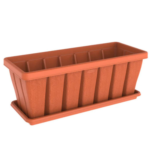Cosmoplast Cedargrain Rectangular Planter with Tray 36"