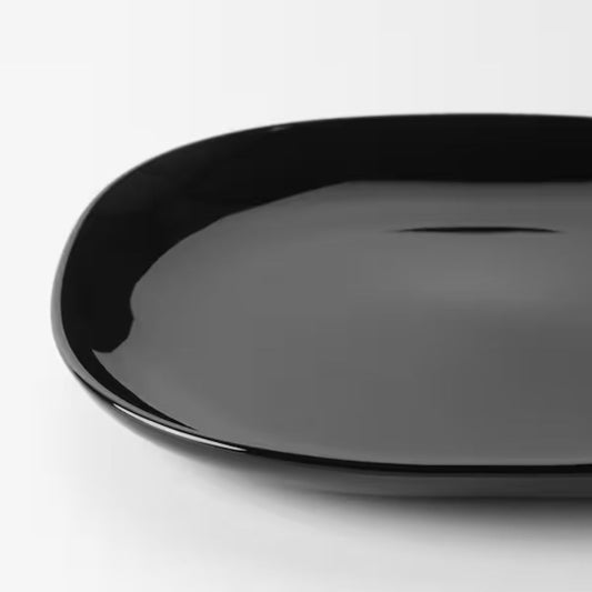 IKEA BACKIG Plate, black, 25x25 cm
