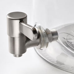 مرطبان ايكيا 365+ مزود بصنبور، مصنوع من الخيزران/الزجاج الشفاف، سعة 4 لترات