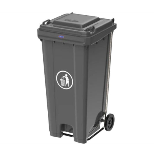 Cosmoplast Industrial Waste Bin with Pedal & Wheels 240L